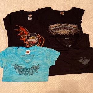 Women’s Harley Davidson Short Sleeve Shirt Lot of 4 shirts